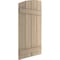 Ekena Millwork Rough Sawn 4 Board Joined Board-n-Batten w/Elliptical Top Faux Wood Shutters, 22W x 44H, PR SHUBJL22X44RSPR - alternate 4